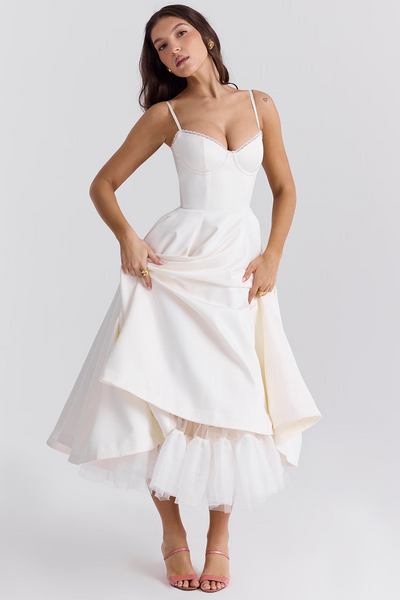Isabelle® | Luce - vestido midi de tul satinado