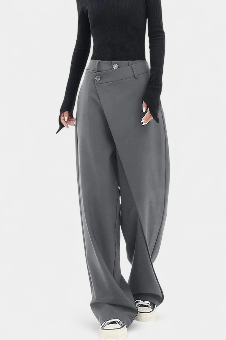 Oaklyn Pantalones Rectos con Drapado Contemporáneo