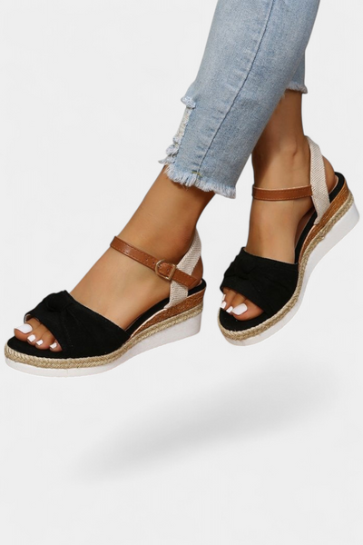 Loura Sandalias Casual de Lona con Plataforma y Cinta
