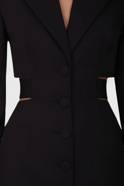 Bernice Midi Blazer Dress with Cut-Out and Open Back