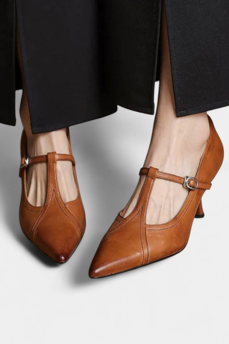 Zulema Tacones T-Bar Elegantes con Diseño Liso