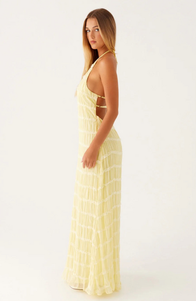 Cariselle™ Vestido Maxi Texturizado con Atado en el Cuello