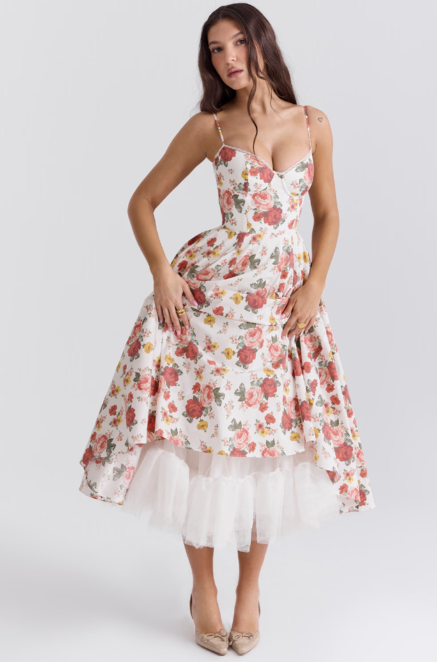 Isabelle® | Luce - vestido midi de tul satinado