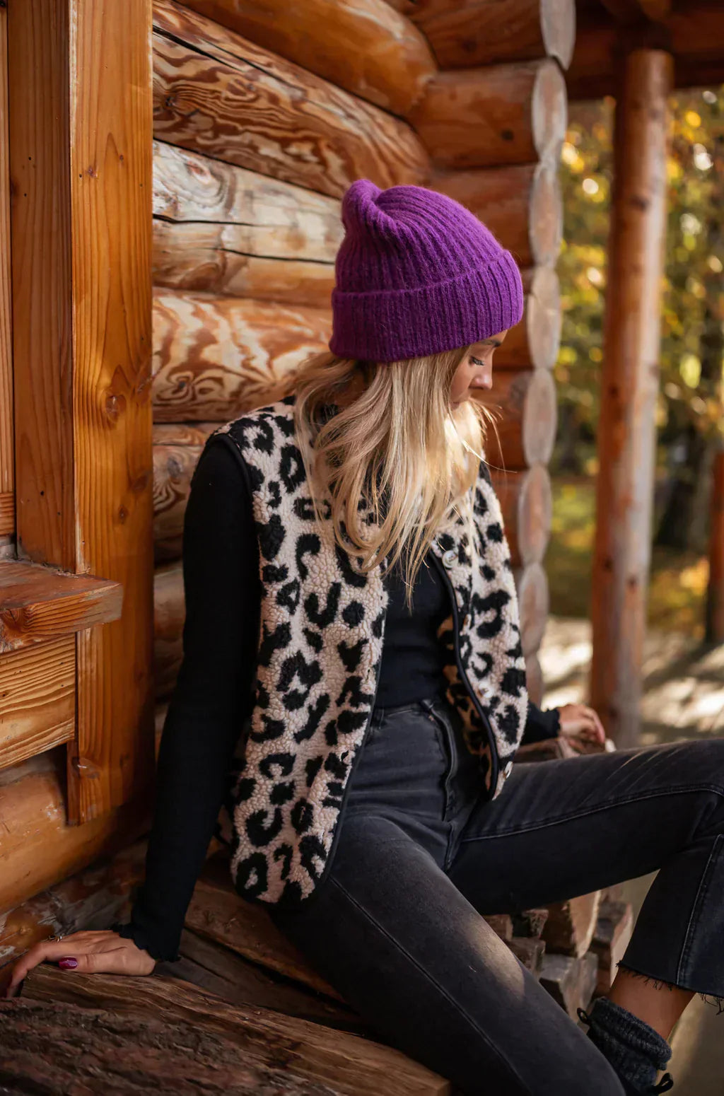 Musa™ | Chaqueta beige con estampado de leopardo