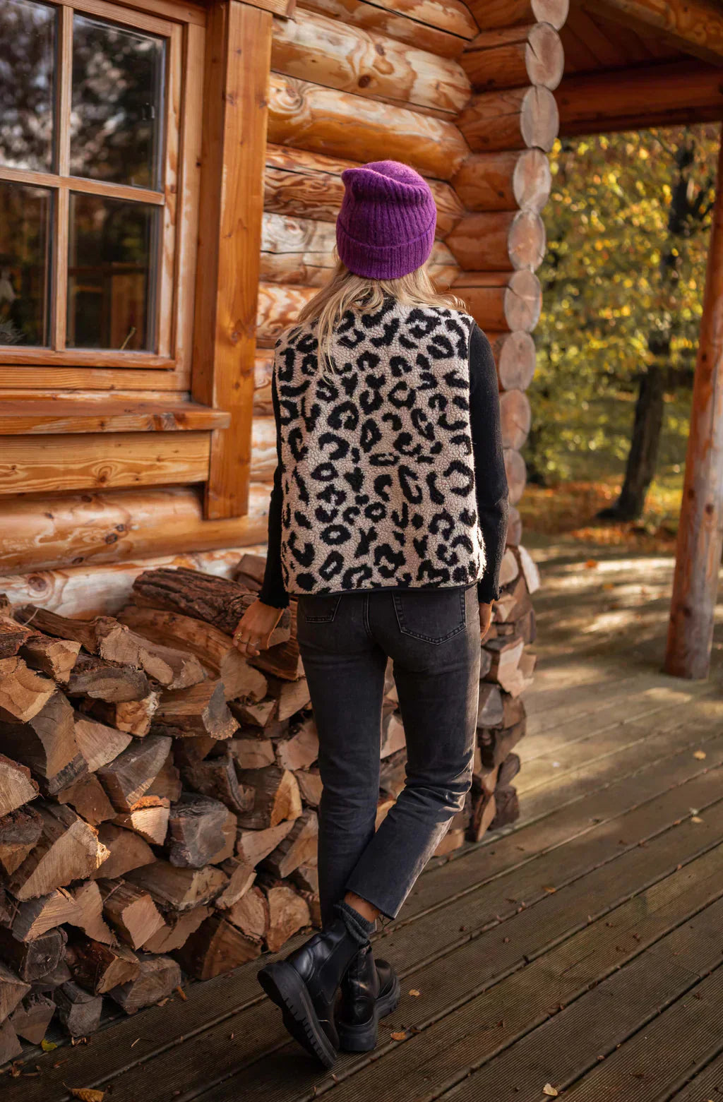 Musa™ | Chaqueta beige con estampado de leopardo