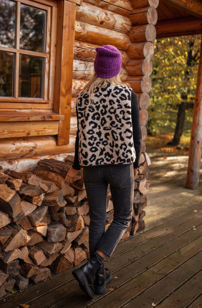 Musa™ | Chaqueta beige con estampado de leopardo