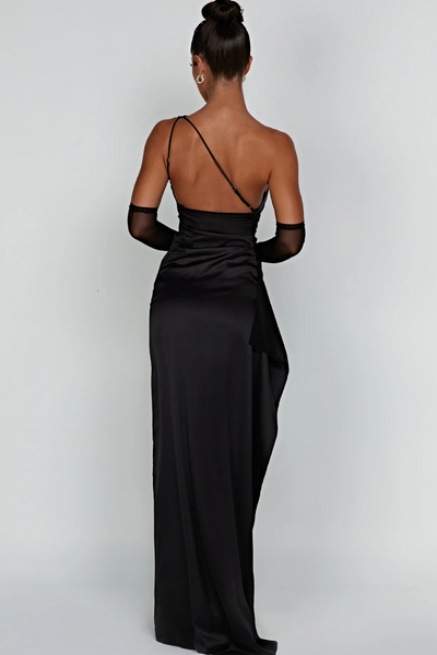 Loralei™ – Vestido Satinado con Escote Asimétrico