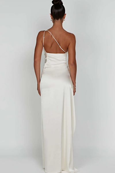 Loralei™ – Vestido Satinado con Escote Asimétrico