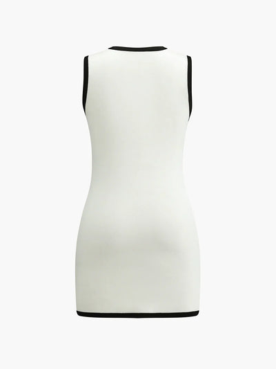 Julia® | Vestido corto sin mangas de suéter con múltiples bolsillos