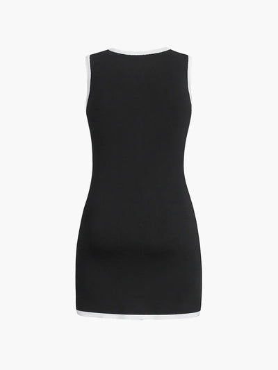 Julia® | Vestido corto sin mangas de suéter con múltiples bolsillos