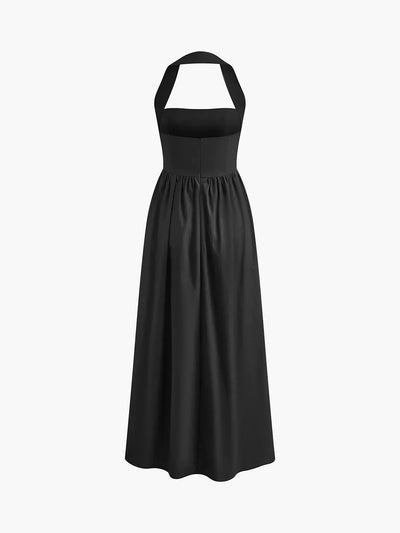 Ayşe® | Vestido Largo A Línea de Algodón y Lino Simple y Chic