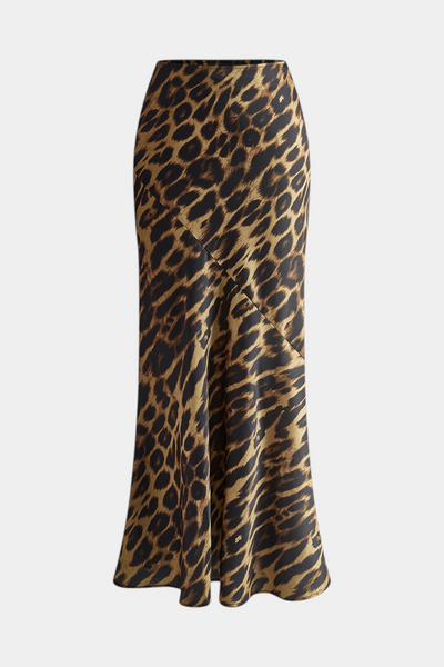 Maxi Falda Slim Elena con Estampado de Leopardo