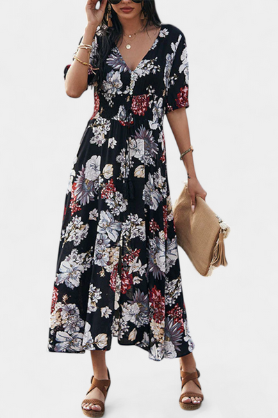 Benoja Vestido de Verano con Diseño Floral y Corte Ajustado