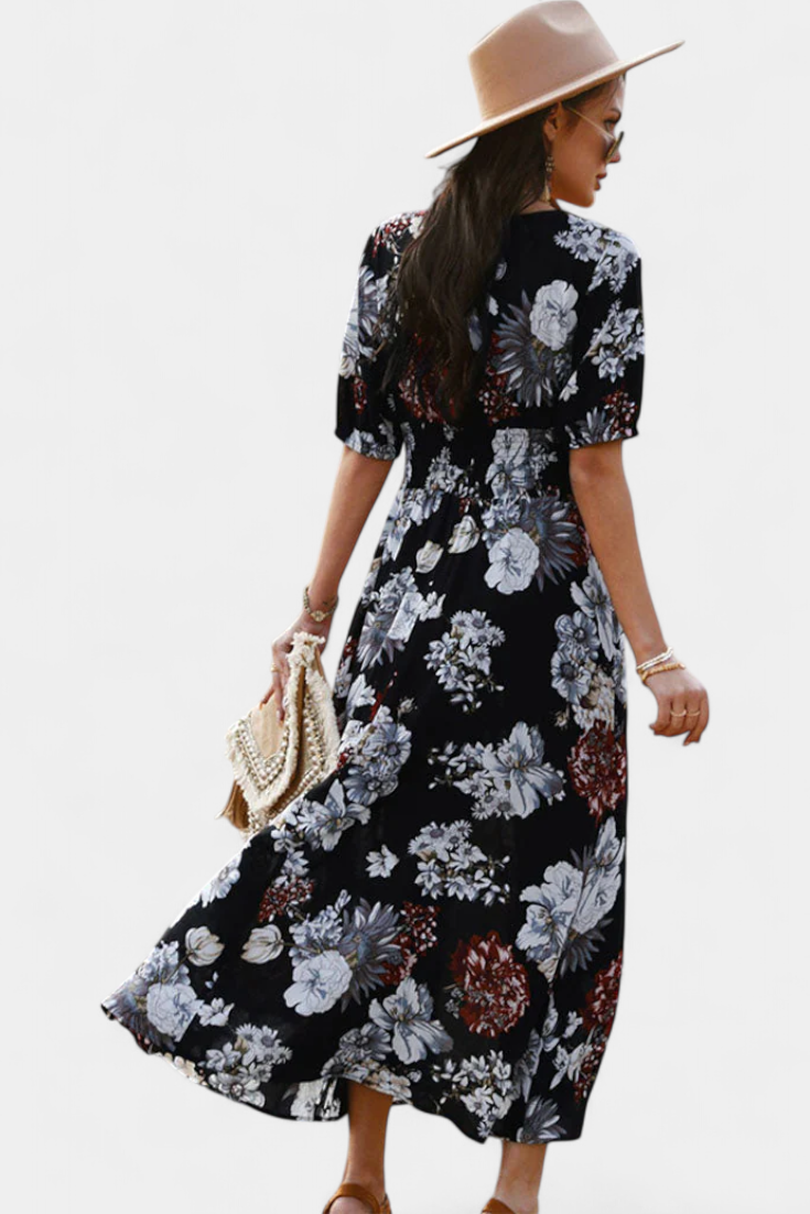 Benoja Vestido de Verano con Diseño Floral y Corte Ajustado