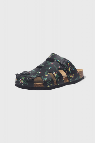 Neya Zuecos de Corcho con Hebilla y Plantilla Confortable