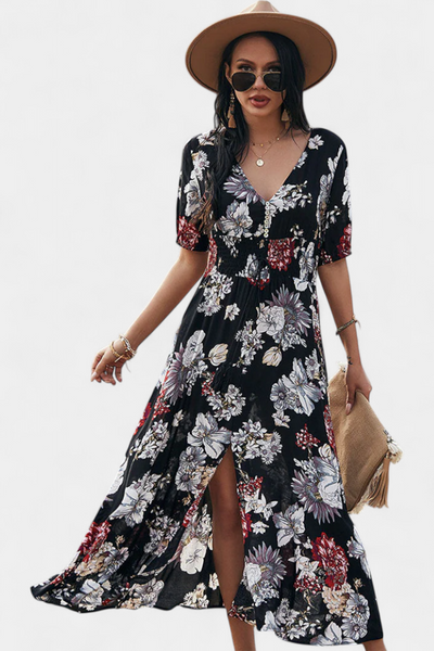 Benoja Vestido de Verano con Diseño Floral y Corte Ajustado