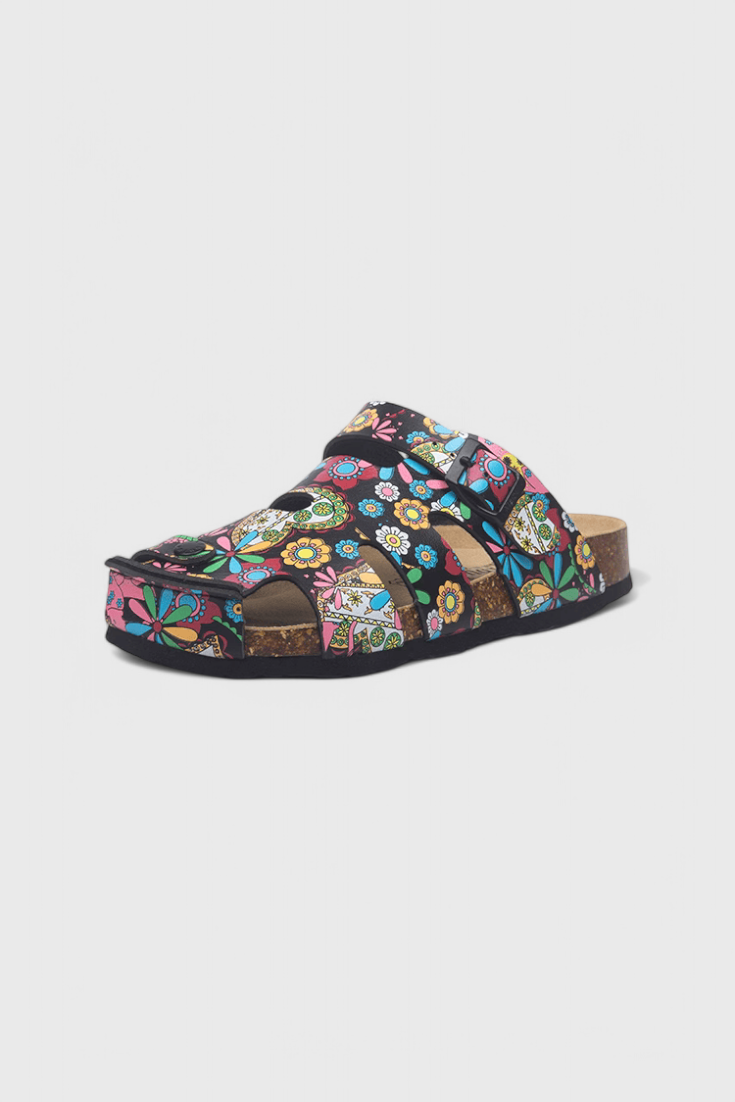 Neya Zuecos de Corcho con Hebilla y Plantilla Confortable