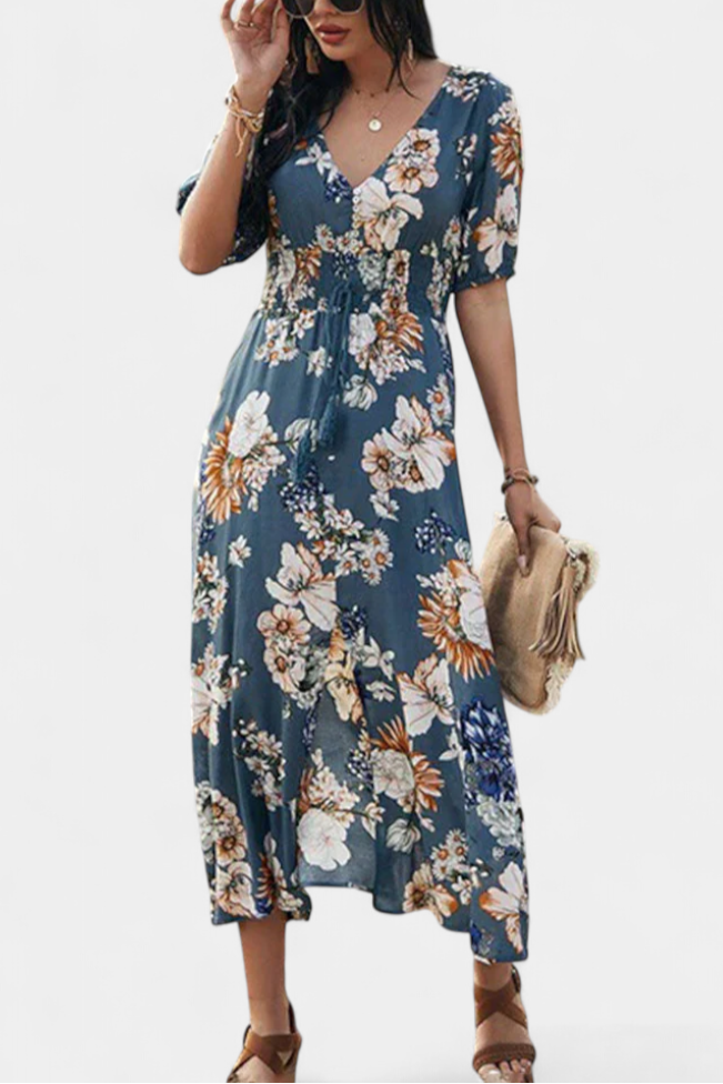 Benoja Vestido de Verano con Diseño Floral y Corte Ajustado