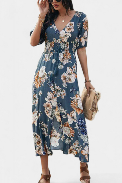 Benoja Vestido de Verano con Diseño Floral y Corte Ajustado