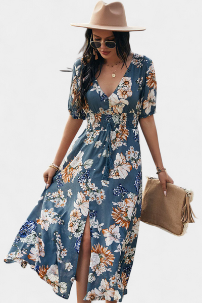 Benoja Vestido de Verano con Diseño Floral y Corte Ajustado