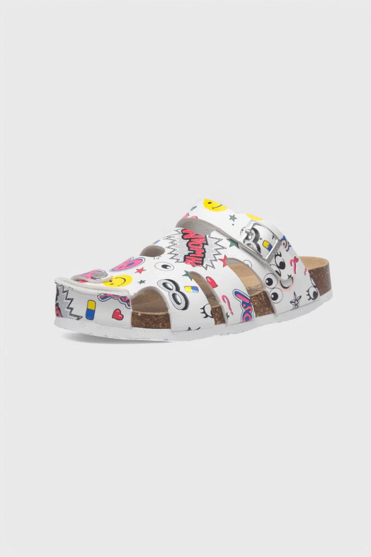 Neya Zuecos de Corcho con Hebilla y Plantilla Confortable