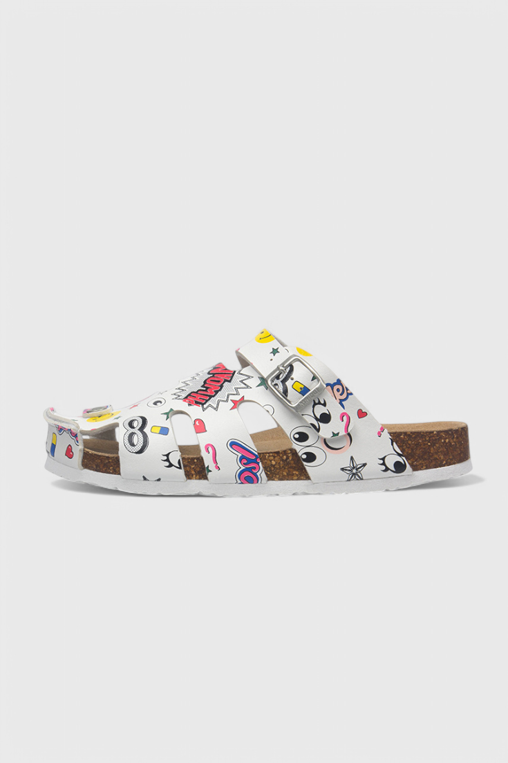 Neya Zuecos de Corcho con Hebilla y Plantilla Confortable