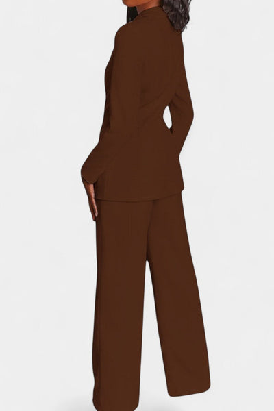 Marnie Conjunto de Blazer Personalizado y Pantalones de Pierna Ancha