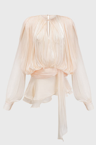 Aurore Mini Dress with Ruffles and Full Pleats