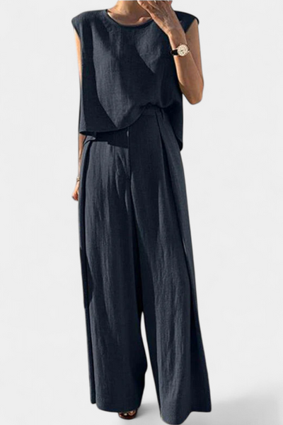Conjunto de Dos Piezas de Pierna Ancha Lauren