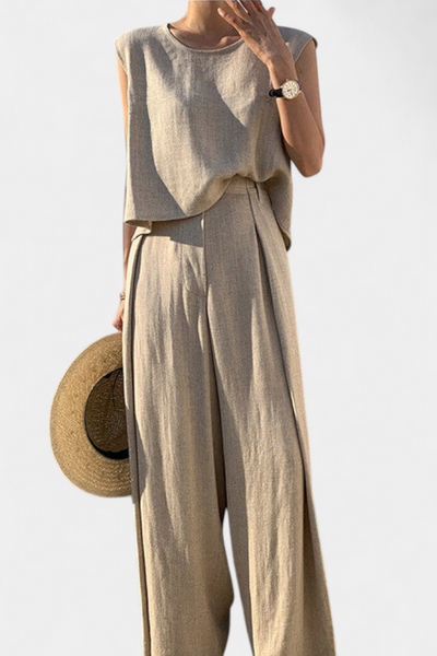 Conjunto de Dos Piezas de Pierna Ancha Lauren