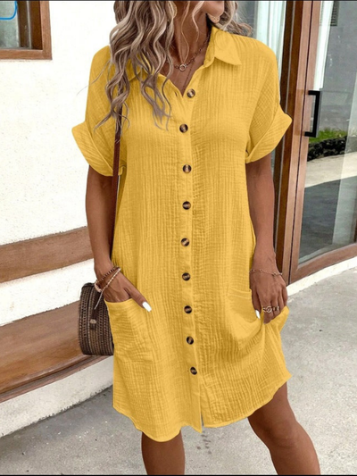 Frederika® | Vestido de lino suave y chic de estilo casual