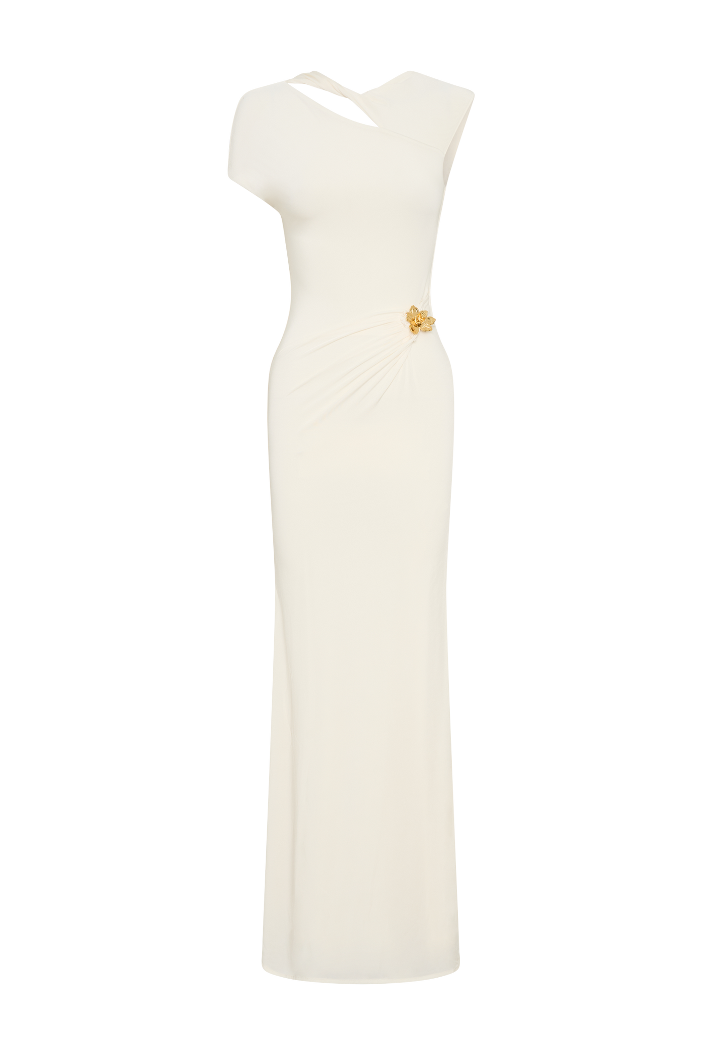 Ivonelle™ – Iwory Suknia Maxi o Klasycznym Kroju