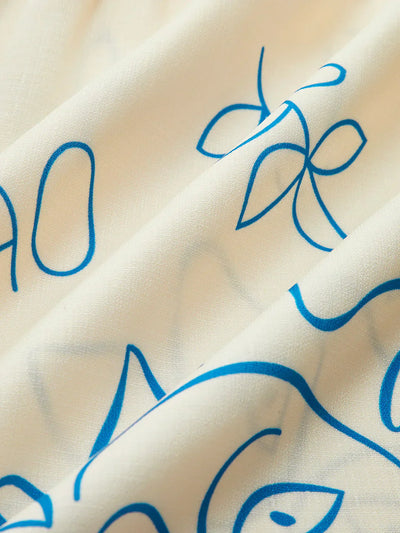 Anna® | Vestido Corto de Estilo Casual con Estampado de Sol Oversized