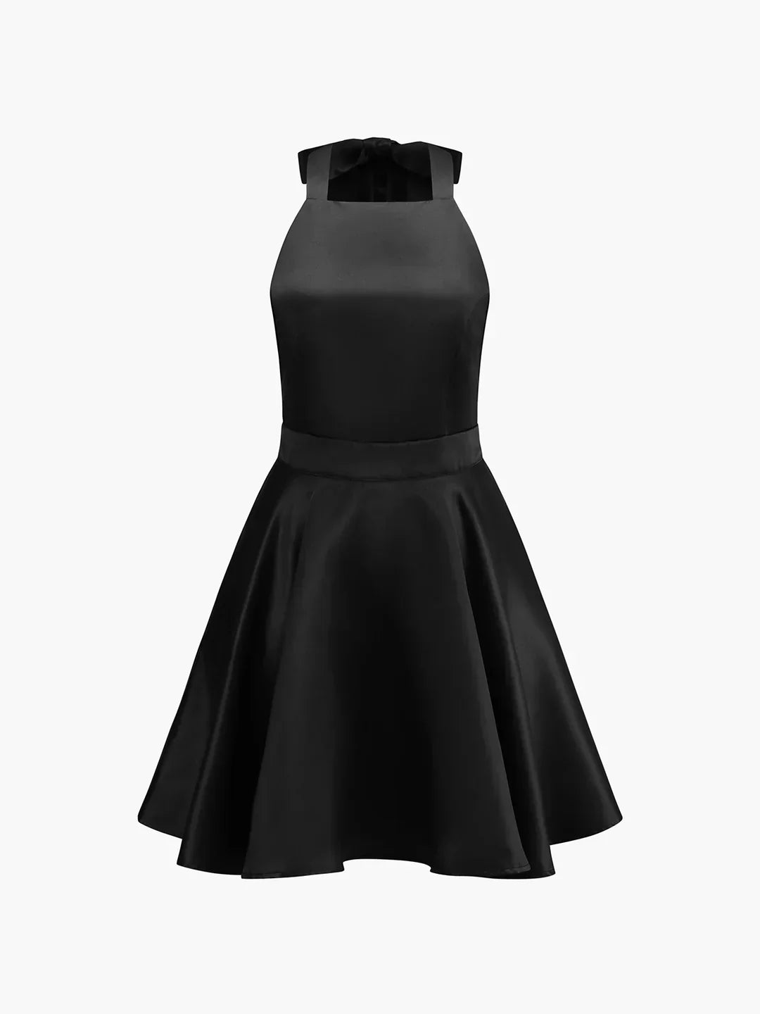 Mette® | Vestido Mini Plisado de Satén con Bolsillos Dobles y Espalda Abierta