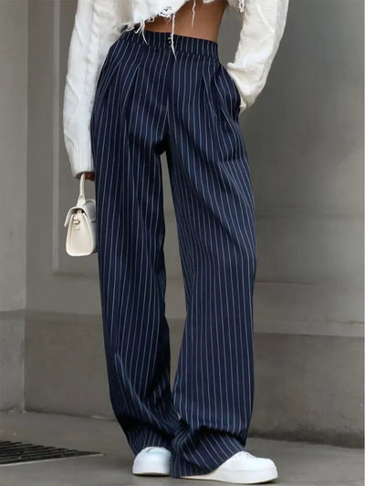 Patrycja® | Pantalones de vestir de pierna ancha con pinstripes