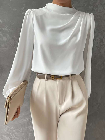 Ebba® | Blusa Elegante con Manga Obispo Drapada