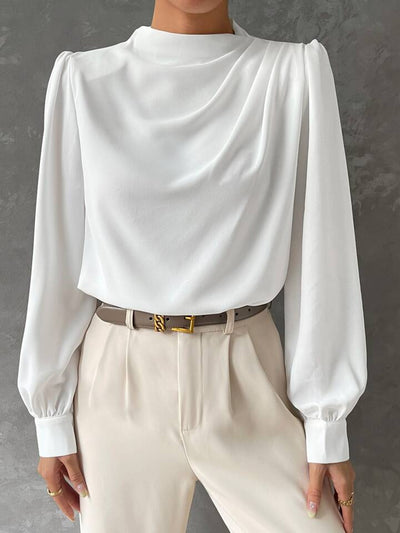 Ebba® | Blusa Elegante con Manga Obispo Drapada