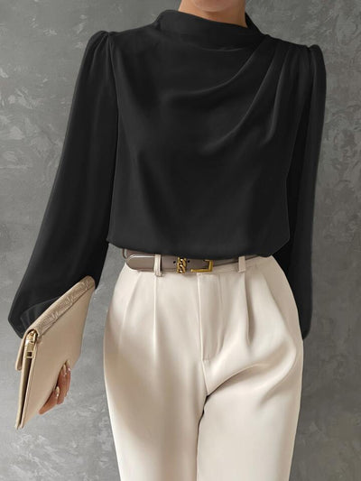 Ebba® | Blusa Elegante con Manga Obispo Drapada