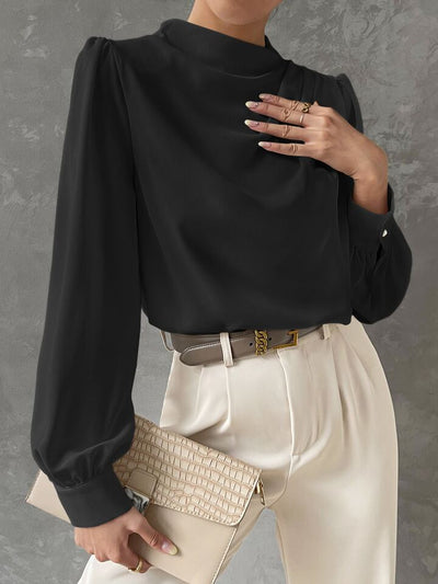 Ebba® | Blusa Elegante con Manga Obispo Drapada