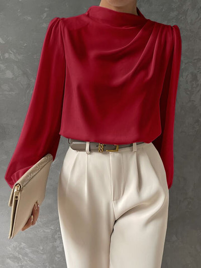 Ebba® | Blusa Elegante con Manga Obispo Drapada