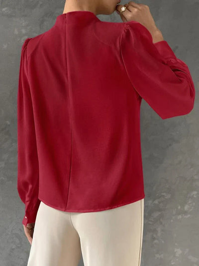 Ebba® | Blusa Elegante con Manga Obispo Drapada