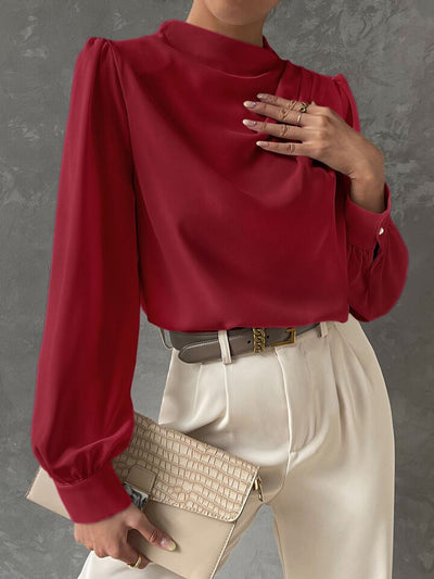 Ebba® | Blusa Elegante con Manga Obispo Drapada