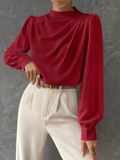 Ebba® | Blusa Elegante con Manga Obispo Drapada