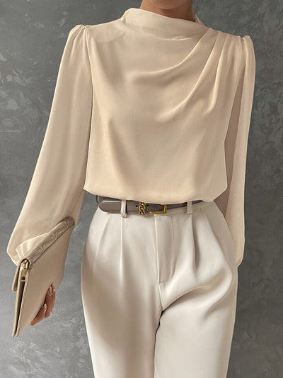 Ebba® | Blusa Elegante con Manga Obispo Drapada