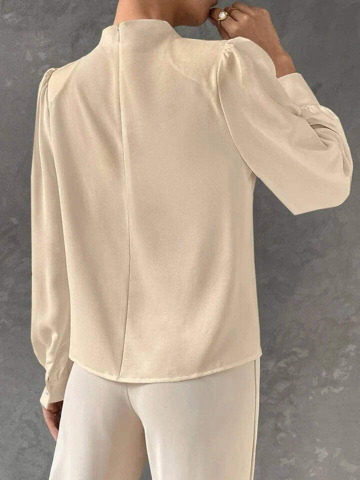 Ebba® | Blusa Elegante con Manga Obispo Drapada