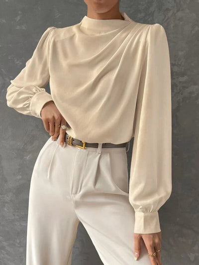 Ebba® | Blusa Elegante con Manga Obispo Drapada