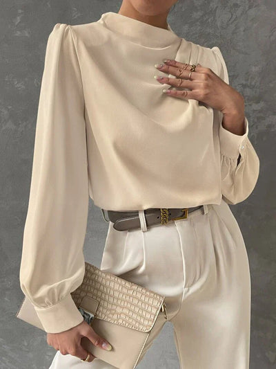 Ebba® | Blusa Elegante con Manga Obispo Drapada
