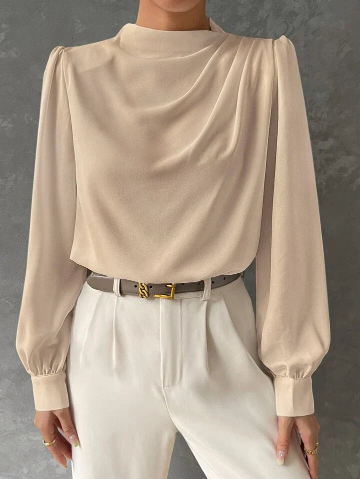 Ebba® | Blusa Elegante con Manga Obispo Drapada