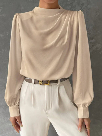 Ebba® | Blusa Elegante con Manga Obispo Drapada