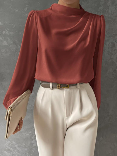 Ebba® | Blusa Elegante con Manga Obispo Drapada
